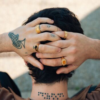 Gold Plated Orange Gemstone Ring For Men, 9 of 12