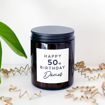 Personalised 50th Birthday Soy Wax Candle Gift Choice Of Fragrance, 4 of 10