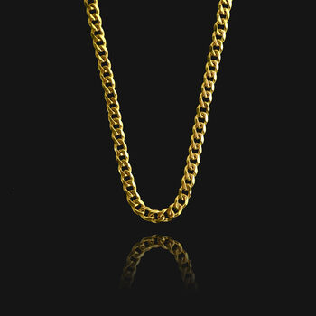 Cuban Chain Necklace, 18k Gold Plated, 3 of 6