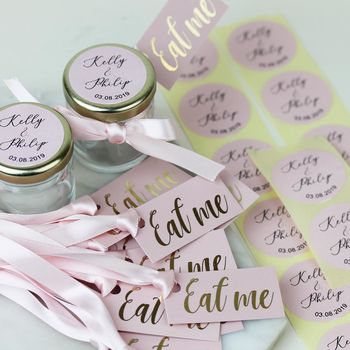 Personalised Wedding Favour Jars Empty With Tags, 7 of 8