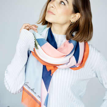 Personalised Colourful Geometric Print Scarf, 3 of 7
