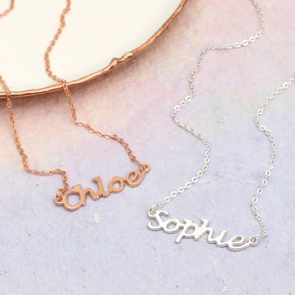 Girls 18ct Gold Plated Or Silver Name Necklace, 1 of 3