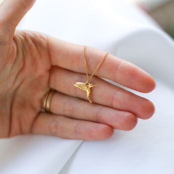 Hummingbird Charm Necklace, 925 Sterling Silver, 6 of 8