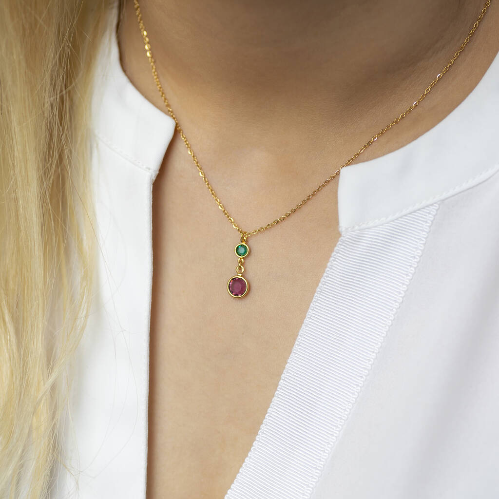 mother and child birthstone pendant necklace by joy by ...
