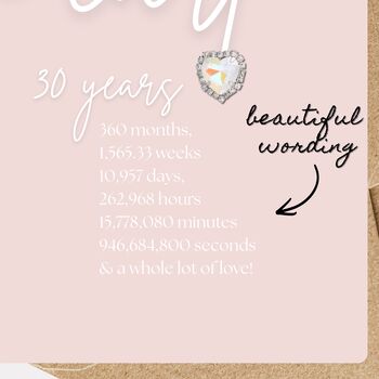Sparkly Pearl Anniversary Heart Card, 3 of 8