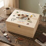 Personalised 'Our Adventures' Kids Doodles Pine Memory Box Five Sizes 16cm | 20cm | 26cm | 30cm | 36cm, thumbnail 2 of 12