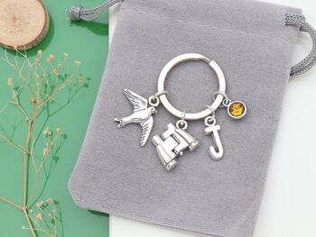 Personalised Bird Watching Keyring, Twitcher Gift, Bird Lover Present, 2 of 9