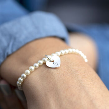 Personalised Heart Pearl Bracelet, 5 of 8
