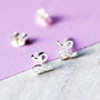 Alphabet Initial Sterling Silver Stud Earrings, thumbnail 6 of 12