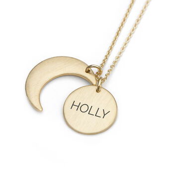 Personalised Gold Plated Moon And Sun Necklace, 6 of 7