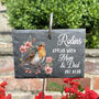 Robins Appear Memorial Printed Garden Slate Wire Holder, thumbnail 2 of 4