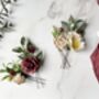 Burgundy, Champagne And White Floral Hair Pins, thumbnail 2 of 3