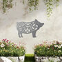 Floral Pig Metal Wall Art For Garden And Home Decor Gift, thumbnail 7 of 10