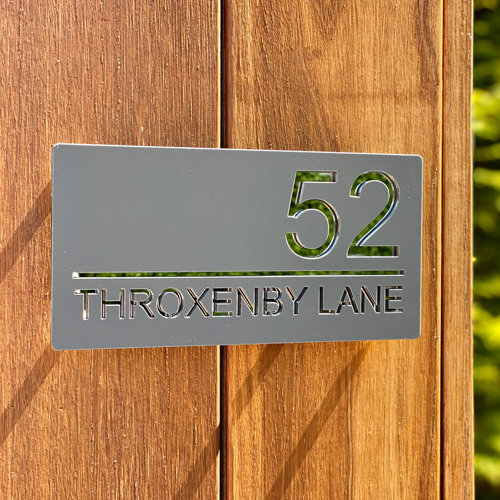 Contemporary Rectangle House Address Sign, 1 of 3