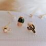 Cactus And Watering Can Mismatched Stud Earrings Set 14 K Gold Plated With Pearl, Gift For Her Plant Lover Jewellery, thumbnail 6 of 9