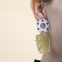 Blue Heart Daisy Or Pine Sterling Silver Stud Earrings, thumbnail 3 of 5
