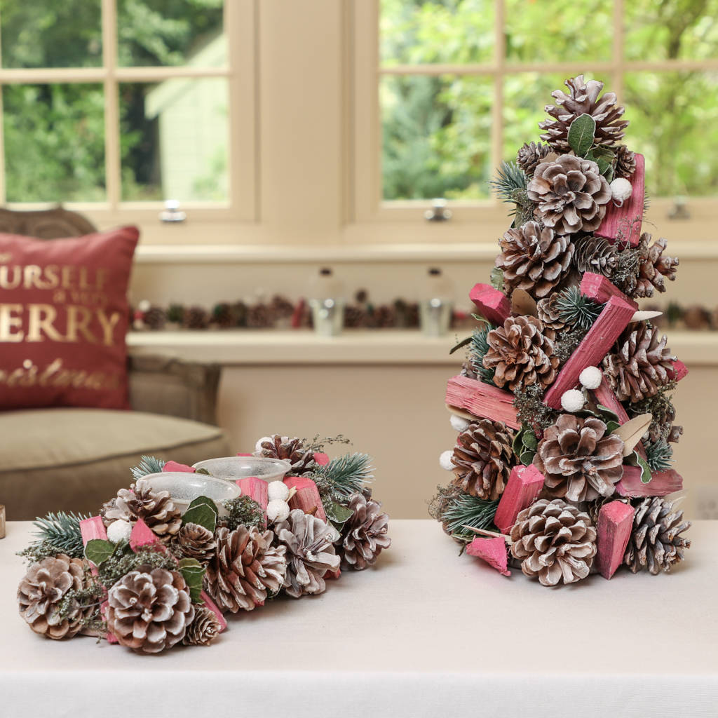 Sherbet Pink Tabletop Christmas Decoration Collection By Dibor Sherbet Pink Tabletop Christmas Decoration Collection