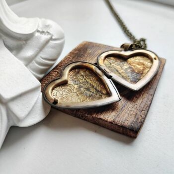 Personalized Photo Album Heart Locket Necklace, 2 of 4