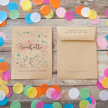10 Personalised Colourful Confetti Print Packets, 3 of 7