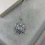 925 Sterling Silver Mandala Moonstone Necklace, thumbnail 9 of 11