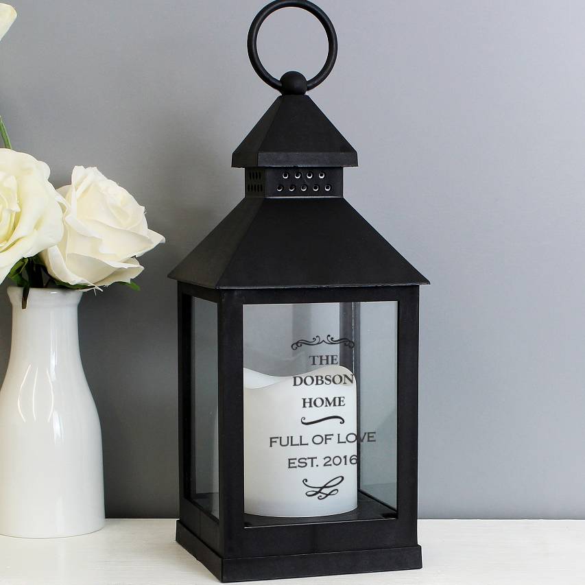 personalised antique scroll black lantern by the letteroom ...