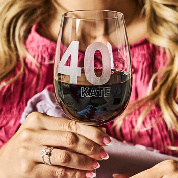 Personalised 40th Birthday Wine Glass, 3 of 3