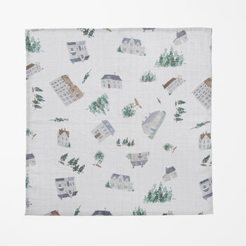 Bamboo Baby Swaddle Blanket, Home Print, 2 of 7
