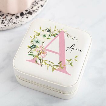 Personalised Flower Initial Jewellery Box, 2 of 6