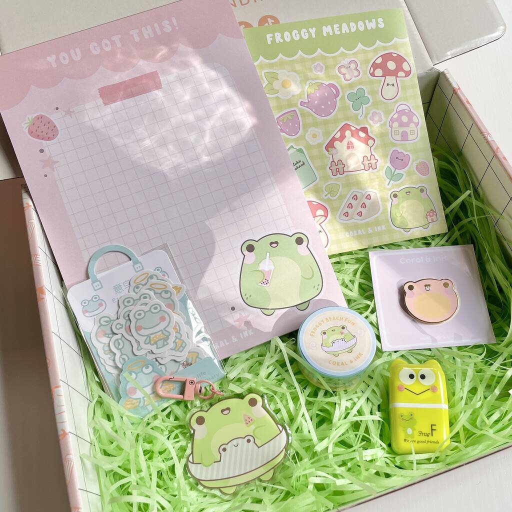 Cute Kawaii Frog Stationery Box Set, 1 of 3