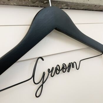 Personalised Wedding Suit Hanger – Groom Gift In Luxury Gift Box, 2 of 9