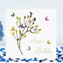 Butterfly Spring Flower Buds Birthday Card, thumbnail 1 of 12