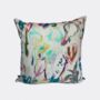 Abstract Floral Velvet Cushion, Ivory, thumbnail 1 of 4