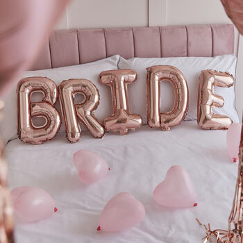 Rose Gold Bride And Heart Balloons Room Decorations Kit, 2 of 3