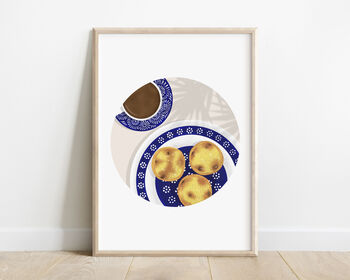 Pastel De Nata And Coffee Portugese Food Art Print, 2 of 6