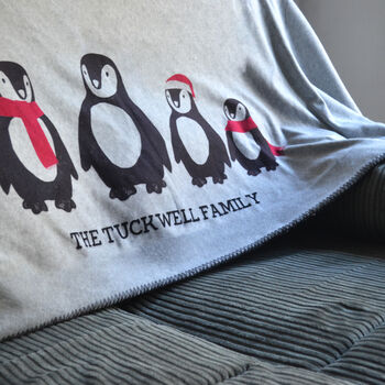 Personalised Penguin Family Blanket, 3 of 12
