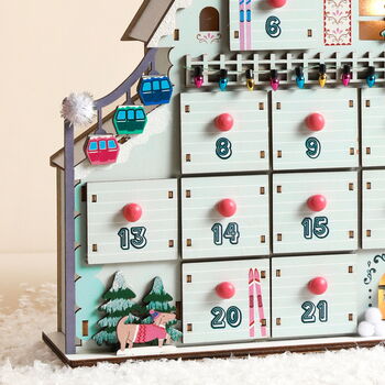 Personalised Fill Your Own Christmas Ski Chalet Advent, 9 of 12