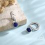 Sterling Silver Dangling Lapis Lazuli Hoop Earrings, thumbnail 6 of 12