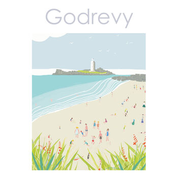 Godrevy St Agnes Cornwall Travel Print, 4 of 6