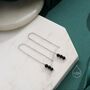 Sterling Silver Genuine Black Onyx Threaders, thumbnail 3 of 10