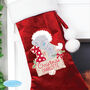 Personalised Tiny Tatty Teddy 'My 1st Christmas' Luxury Red Stocking, thumbnail 2 of 3