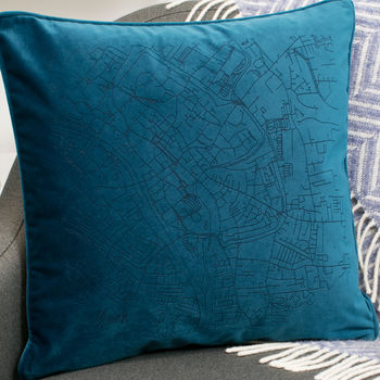 Velvet Personalised Map Cushion, 6 of 12