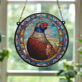 Pheasant Stained Glass Effect Suncatcher, 3 of 6