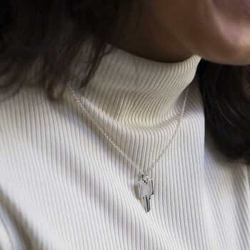 Sterling Silver Key Necklace Small, 2 of 6
