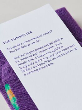 The Sommelier – Luxury Wine Themed Socks, 4 of 9