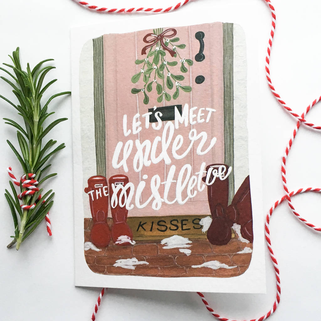 'mistletoe kisses' christmas greeting card by rosie jo's ...