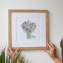 Personalised Favourite Flower Family Bouquet Print, thumbnail 1 of 2