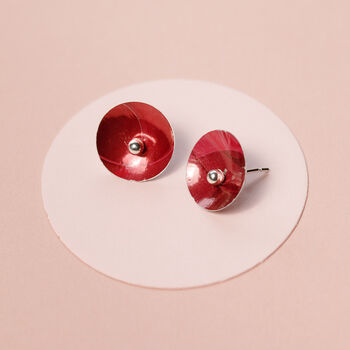 Delicate Pink Graphic Silver Ear Studs, 3 of 10