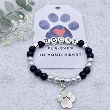 Personalised Pet Memorial Bracelet Custom Name Keepsake Gift, 3 of 6