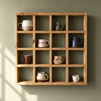 Handcrafted Solid Wooden Cup And Mug Display Shelf, 6 of 7