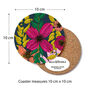 Round Coaster Navy Vivid Blooms Heat And Stain Proof, thumbnail 3 of 10